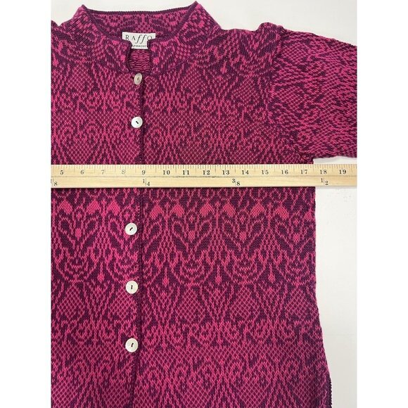 Raffa Womens Cardigan Sweater Size Small 100% Alpaca  Peruvian Pink Art To Wear - Picture 7 of 9